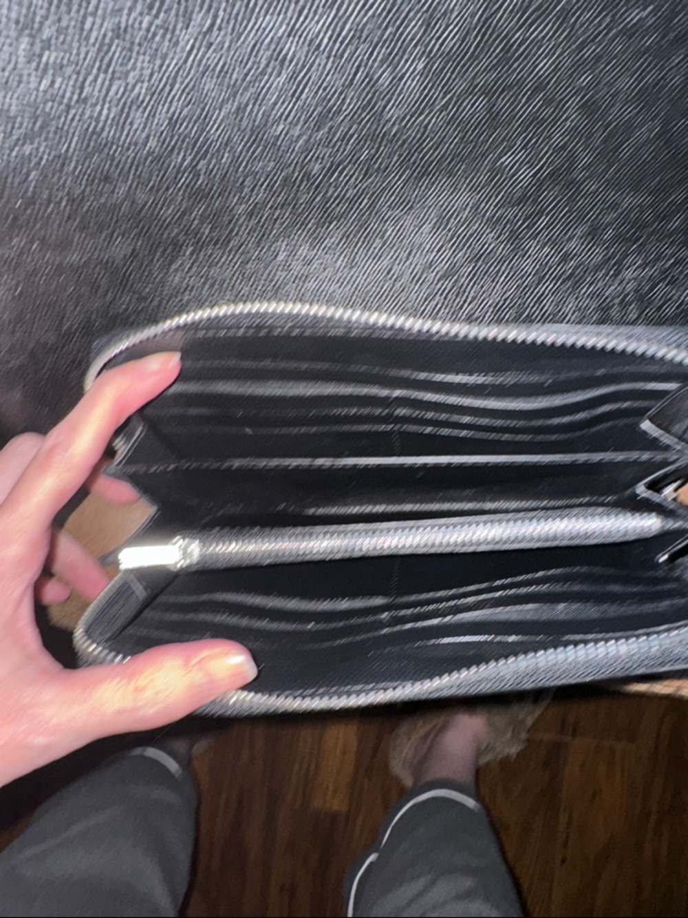 Coach Black Leather Zip Tote with Silver Hardware and Wallet - Picture 8 of 9